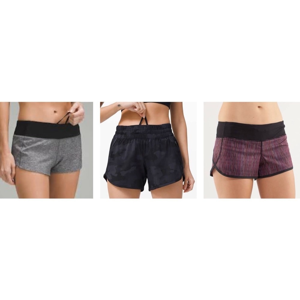 Lot of 3 Lululemon Shorts Size 4 Track That Speed Up Heritage Camo Gray
